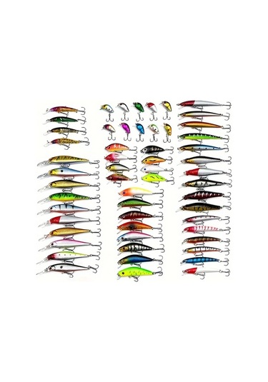 Fochsia 56 Adet Yüksek Kaliteli Yapay Balık Oltası Seti - Tatlı Ve Tuzlu Su Balıkçılığı İçin Gerçekçi Tasarım