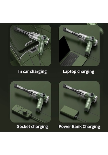 Tongxida 5 İnci Araba Elektrikli Süpürge, 290000pa Güçlü Emiş, Jl Model, Orta Boy, Ev Ve Ofis Kullanımı Yeşil