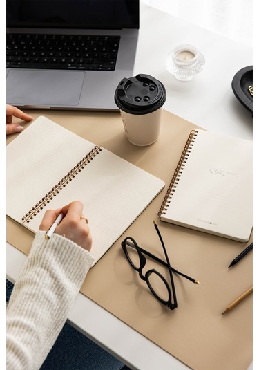 A5 Kraft Karton Kapak 70 Yaprak 110 Gram Noktalı Not Defteri Noktalı Kraft