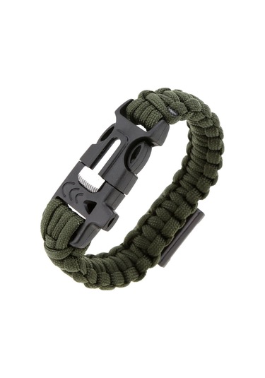 Jokmae Koyu Yeşil Paracord Acil Durum Bilekliği - Şişe Açacağı Diğer
