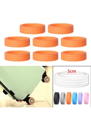 Homyl 8x Silikon Bagaj Jant Kapakları Çizilmeye Karşı Koruma Turuncu