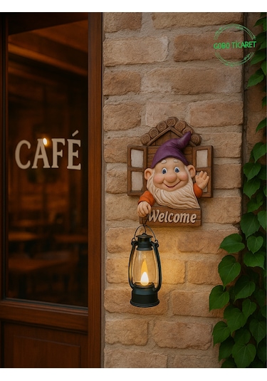 Fenerli Welcome Cücesi Dekoratif Kapı Ve Duvar Süsü Mor