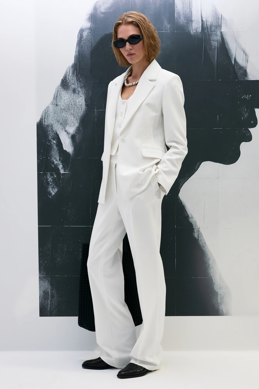 Lufian Sara Kadın Pantolon Ekru Ekru 122190045100520 Ekru