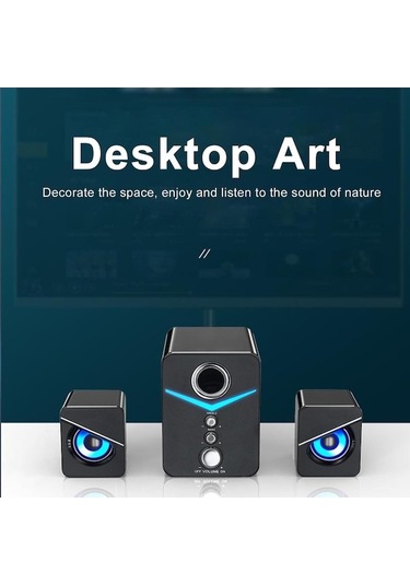 Artfulabode 3'ü 1 Arada Usb Hoparlör - Rgb Işıklı Ses Kontrollü Masaüstü Ses Sistemi