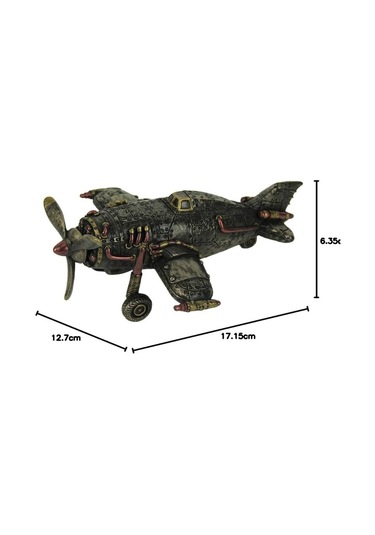 Veronese Design Steampunk Tarzı Tek Pervaneli Uçak Heykeli