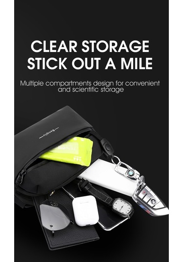 Erkekler İçin Şık Ve Pratik Çapraz Omuz Çantası - Küçük Kare Tasarım İle Modaya Uygun Günlük Erkek Çantası Siyah