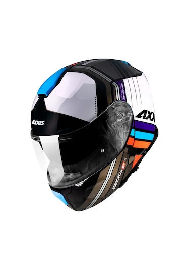 【asako】 Axxis Gecko Sv Epic B7 Çene Açılır Motosiklet Kaskı Parlak Mavi XS