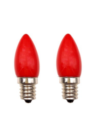 Konesam E12 Bazlı Kırmızı Cam Kapaklı 1.5w Led Mum Ampülü - 4 Adet Smd2835 Led Işık Kaynağı - 220v 2'li Paket