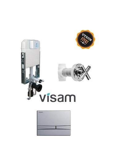 Visam Gömme Rezervuar Slim 80 Set Krom