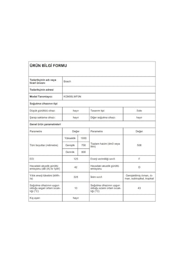 Bosch KGN56LWF0N 559 LT No-Frost Kombi Tipi Buzdolabı Beyaz