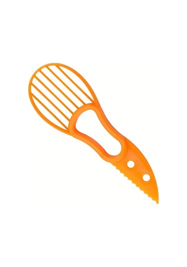 Turuncu 3-in-1 Avokado Dilimleyici Shea Tart Tereyağı Meyve Soyucu Kesici Hamuru Ayırıcı Plastik Bıçak Mutfak Sebze Araçları Ev Aksesuarı Turuncu