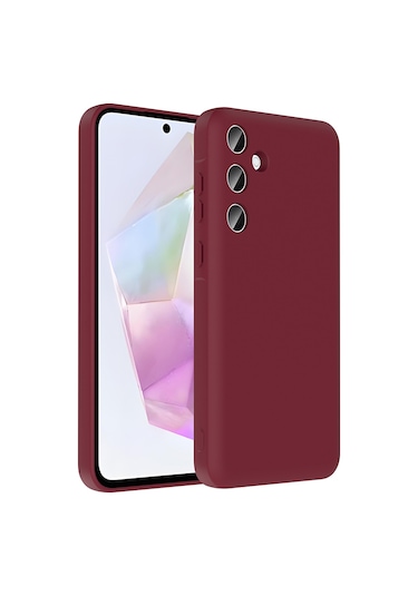 Biriva Home Galaxy A36 Kılıf Kamera Korumalı Kartlık Hazneli Brvh Vitra Kapak - Mürdüm Mürdüm