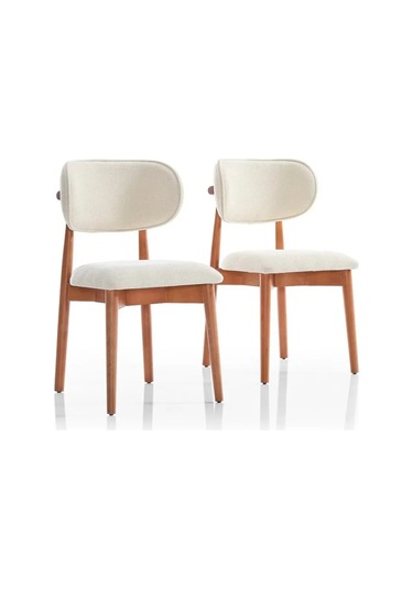 Terra 90x90 Sabit Ahşap Masa Yemek Odası Takımı, Mutfak Takımı 2 Adet Sandalye Krem