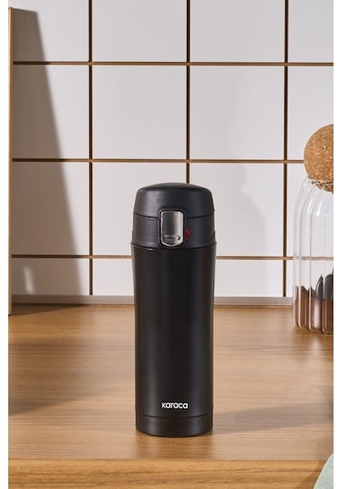 Karaca Pluton Çelik Sızdırmaz Termos Siyah 350 ml