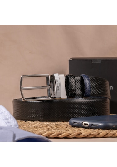 Pierre Cardin Çift Taraflı Deri Kemer En 3,5 Cm Pc-cift04 Siyah - Lacivert