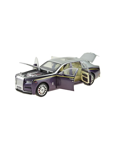 Die-cast Model 1:20 Ölçek Süper Lüx Araba Metal Işıklı 26cm Mor