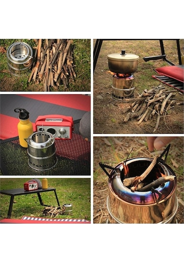 Artfulabode Yürüyüş Yakıcı Yakıcı Taşınabilir Tahta Pişirme Piknik Paslanmaz Mekan Mangal Katlanabilir Kamp Isıtıcı Gümüş Dış Çelik Balıkçılık Ahşap Td Gümüş