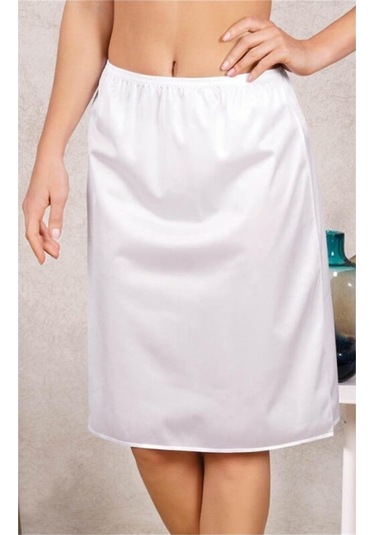 Kadın Beyaz Uzun Jüpon Astar Kombinezon Yeni Sezon Nano Yeşil