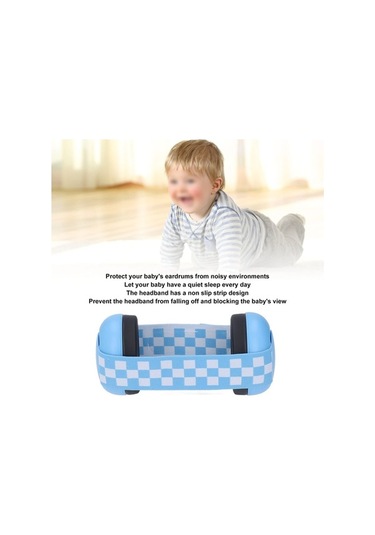 Maoyaya Mavi Elastik Bebek Kulak Muff Gürültü Bariyeri Uyku Seyahat