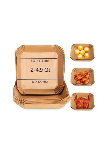 Meridiangoods Sarı 50 Adet Yapışmaz Airfryer Fırın Torbası Sağlıklı Pişirme Mikrodalga Restoran Otel Sarı