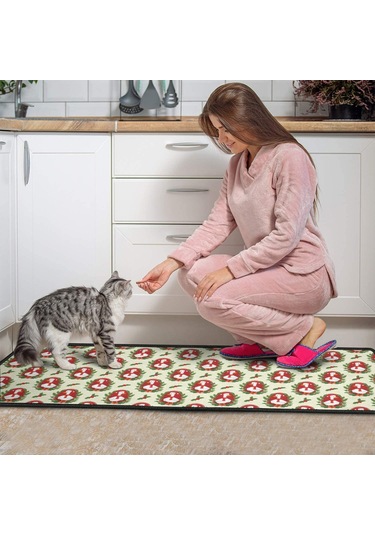 Noel Desenli 2'li Mutfak Matı, Anti-yorgunluk, Yastıklı Ve Kaymaz, Mutfak Ve Ofis İçin Noel Baba Noel Ördeği