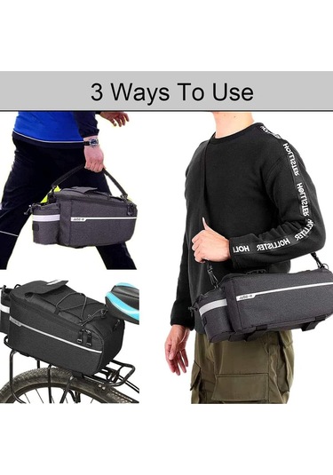 B-soul Motosiklet Bisiklet Çantası Termal Arka Bagaj Çanta Su Geçirmez Fonksiyonlu Siyah