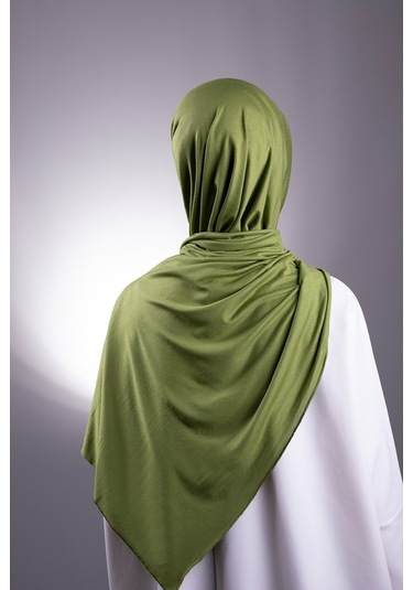 Fıstık Yeşili Düz Klasik Şal Viskon Kumaş Likralı Penye 202101_36