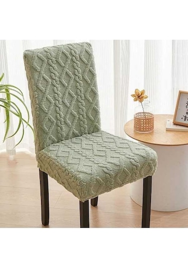 Novahub 30 C Yıkama Uyumlu Açık Gri Poliester Sandalye Kılıfı Yeşil Yeşil
