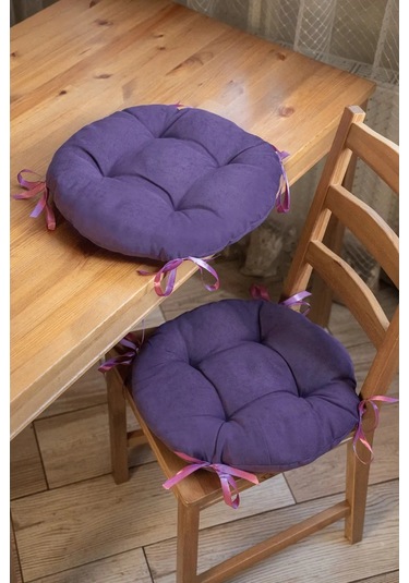 Slavıca Sandalye Yastığı Yuvarlak 40x40 Cm 2'li Set 362561805 Violet