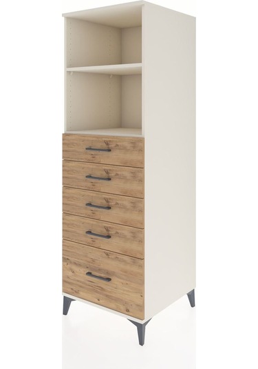 Kronos Dolap 2 Raflı 5 Çekmeceli 60x59x182 Aytaşı-çam Aytaşı