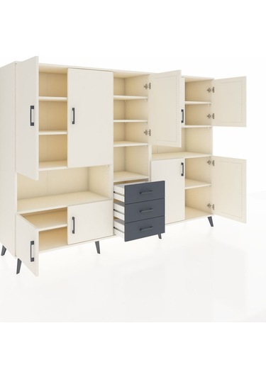 Hyperion Dolap 13 Raflı 3 Çekmeceli 9 Kapaklı 220x44x163 Aytaşı-a Aytaşı-aytaşı/antrasit
