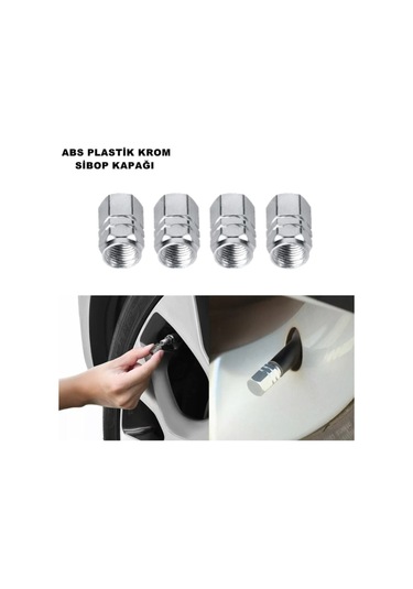 Sibop Kapağı Seti Abs Krom 4 Adet Gümüş Renk Ithal Gri Belirtilmemiş Krom
