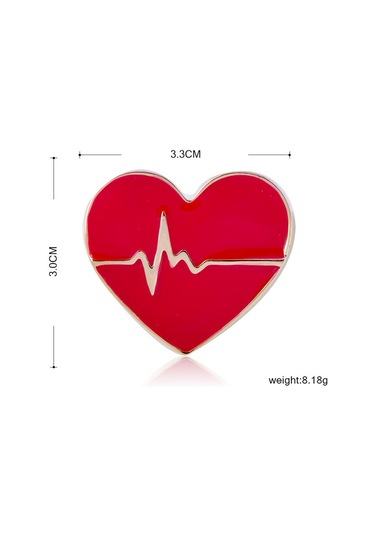 Blucome Kırmızı Emaye Aşk Kalp Atışı Şekli Broş Korsaj Doktor Hemşire Hastane Rozeti Özel Tasarım Kalpler Broş Yaka Klip Kırmızı
