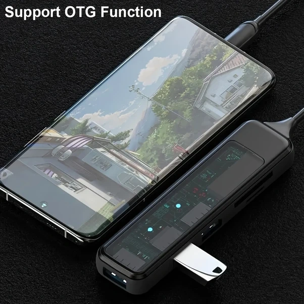 Hightower Usb 3.0 Type-c Genişletme Hub 4 Port Şeffaf Taşınabilir Disk Klavye Bağlantı