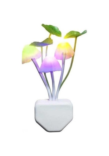 Ulzyvf Led Mantar Şekilli Otomatik Gece Lambası 3 Renkli 0.2w 110v-240v Çocuk Yetişkinler İçin Amerikan Standartı Diğer