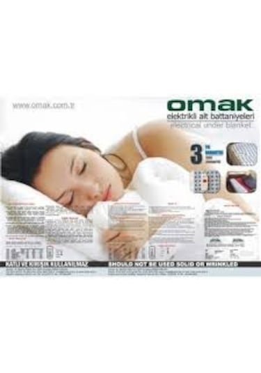 Omak Çift Kişilik Elektrikli Istıcı Battaniye Güvenli Emniyetli Beyaz