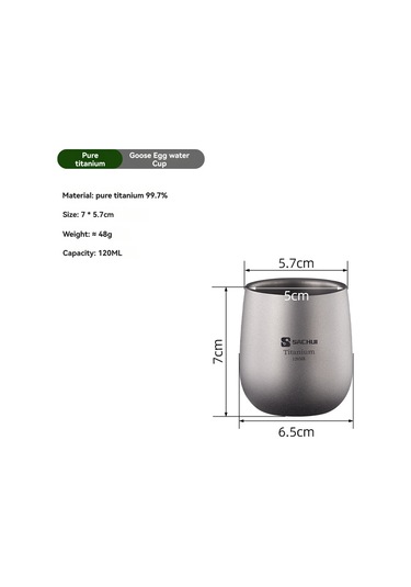 Neevoyu Titanyum Materyal 120ml Çift Katlı Bardak, Taşınabilir Kamp/kahve Fincanı, Ofis Ve Dış Mekan Kullanıma Uygun Gümüş