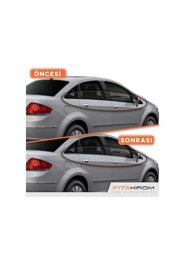intakrom Fiat Linea Krom Cam Çıtası 8 Parça 2012 ve Üzeri