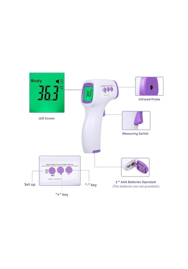Novahub Anında Ölçüm Kızılötesi Alın Termometre - Led Ekranlı, Obje & Vücut Sıcaklığı Ölçer - Temassız, Güvenli Ve Kolay Kullanım
