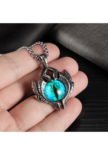 Sones 1926 Retro Demon Eyes Erkek Titanyum Çelik Kolye, Stil: Tek Kolye Çok Renkli