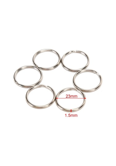 Jettıng 100 Adet Paslanmaz Çelik Dıy Anahtarlık Seti - 12/15/16/20mm Cilalı Halkakırmızı Kırmızı