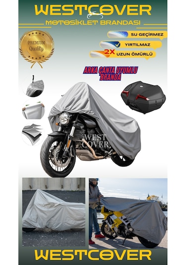 Volta Rs5 Motorsiklet Brandası Koruma Örtüsü Arka Çanta Uyumlu Gri Renk