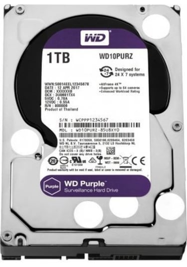 WD Purple WD10PURZ 3.5" 1 TB 5400 RPM SATA 3 HDD