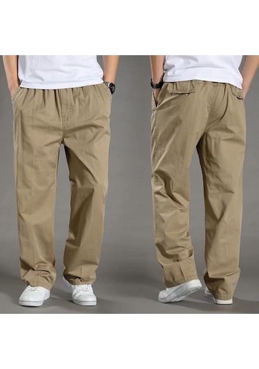 Gqxaon Erkek Kargo Pantolon - Pamuk Siyah İş Pantolonu - Rahat Yaz Tırmanma Joggers Gökyüzü Mavi