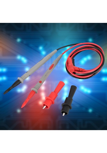 Teltree Dijital Multimetre Test Kalemi, Gümüş Kaplama Uçlu, 1000v 20a, 90cm Ultra Yumuşak Kablo + Alligator Kelepçe, Evrensel Uyumlu, Hassas Ve Doğru Ölçüm