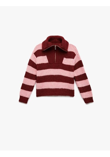 Koton Çizgili Pembe Kız Çocuk Kazak 6wkg90046ht Pembe