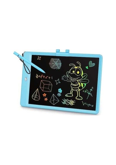 Trendooze Gaojunshop01 Mavi 10 Inç Lcd Eğitici Yazı Tahtası Yeniden Kullanılabilir Çizim Tahtası Mavi Öğrenci İçin Elbisesiz Mavi