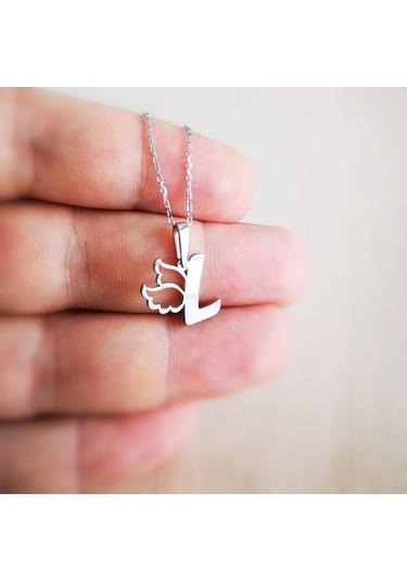 Gümüş Melek Kanatlı L Harf Kolye G865Kll Altınsepeti