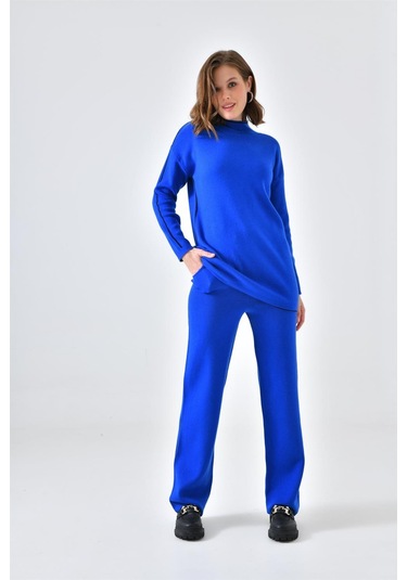 Ftz Women Kadın Çizgili İkili Takım Saks Mavi 20563-saks Mavi Saks Mavi