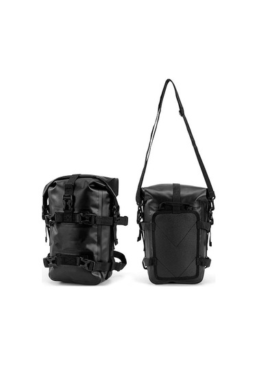 Konesam Logo Tasarımsız Siyah 8 Litrelik Motosiklet Bagaj Çantası